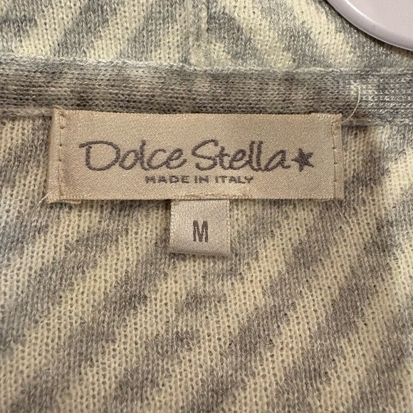 Dolce Stella Hooded Open Front Cardigan Gray Marled Wool Blend Cozy Knit - Picture 10 of 10